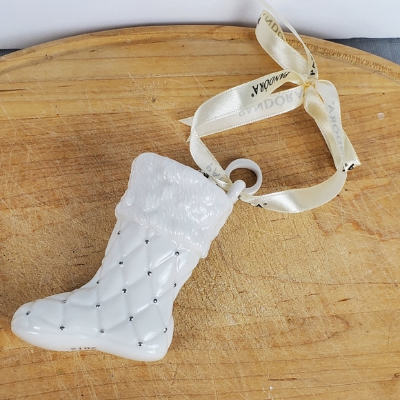 Pandora Christmas Ornament Stocking Boot 2012 Porcelain - Picture 3 of 4